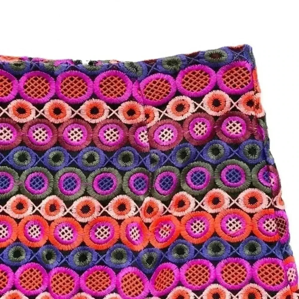 Anthropologie Colorful Embroidered Mini Skirt - Picture 4 of 6